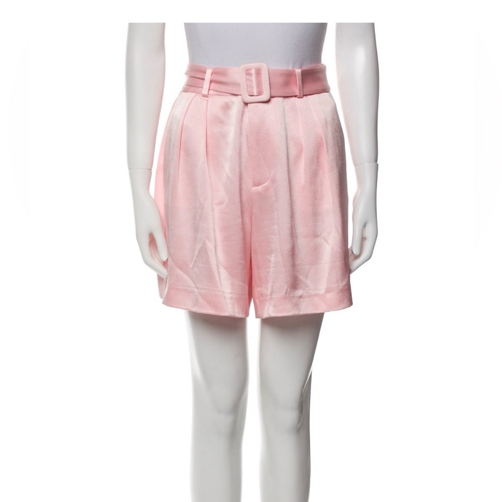 Alice + Olivia Blush Pink Pleated Belted Shorts